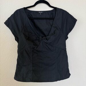 Madewell Black V-Neck Blouse